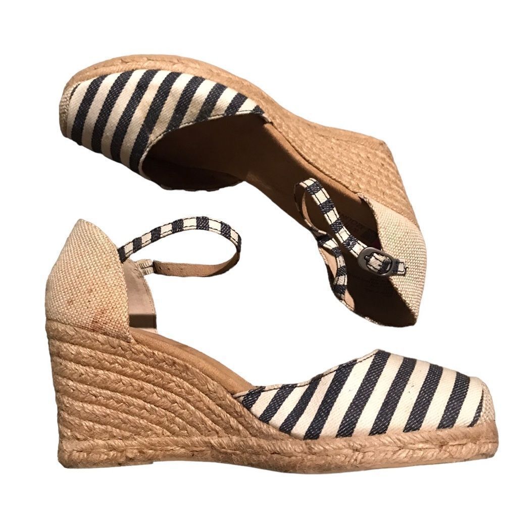 White Mountain sz 8.5 black/wheat wedge seem perfect see pics